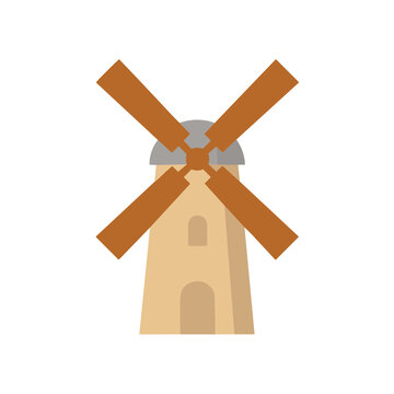 Flat illustration of a windmill