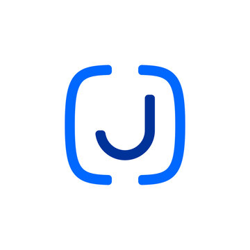 Letter J Logo Icon with Bracket Frame Design