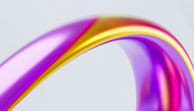 Colorful abstract shiny loop with smooth curves