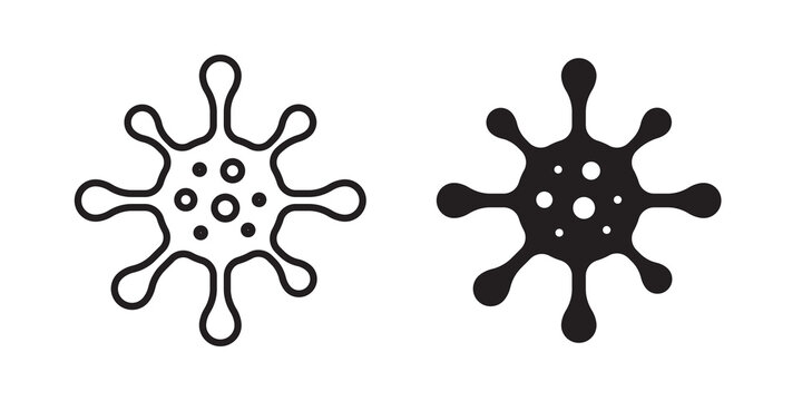 Bacteria icon flat outline in black