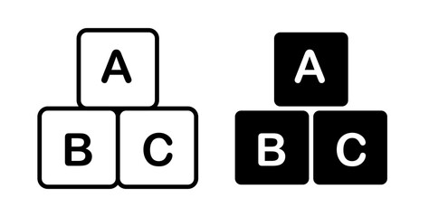 Abc icon flat outline in black © ramsey