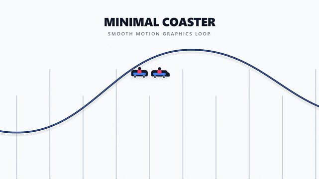Minimalist rollercoaster motion graphic loop animation