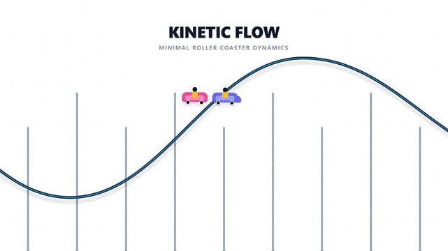 Minimalist Animation of Roller Coaster Physics on a Wave Path