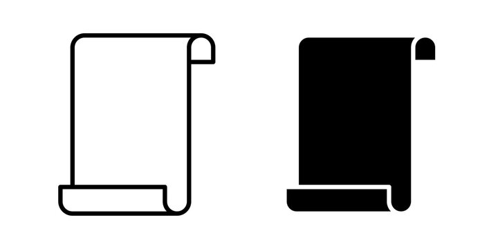 Scroll icon flat outline in black