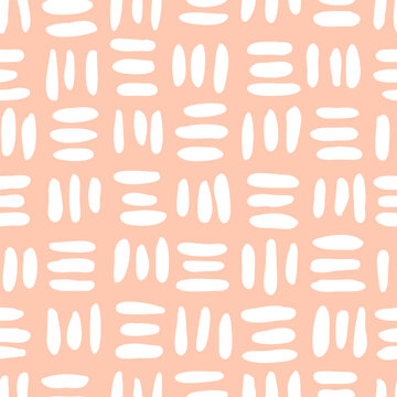 Vector seamless pattern with hand drawn woven texture. Cute design for textile, backgrounds, wallpaper, wrapping paper, digital prints.
