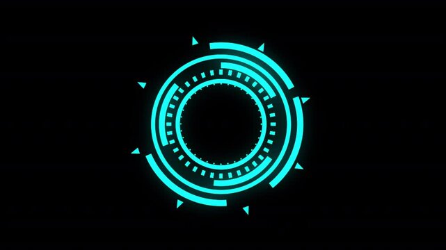 Raw futuristic science and  technology loop circular rings symbol for futuristic interface layout