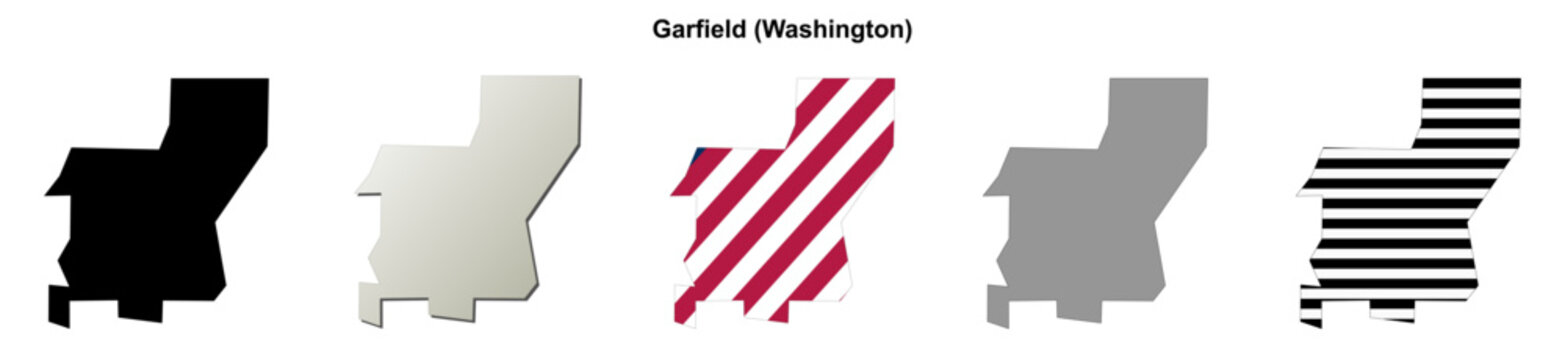 Garfield (Washington) blank outline map set