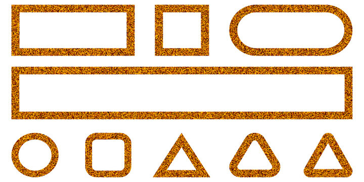Orange Geometric Outline Shapes and Frames Collection with Rectangle, Circle and Triangle Designs