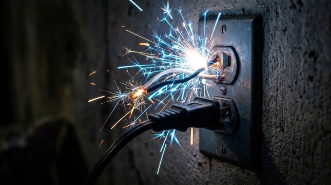 A dangerous electric burn happens when exposed wires spark near a wall outlet, showing the real danger of faulty wiring and home hazards that need urgent attention