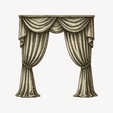 Elegant vintage theater curtain illustration.