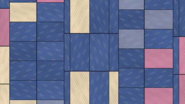Geometric pattern of colored textured tiles