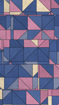 Geometric pattern with textured triangles and rectangles