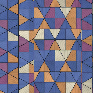 Geometric Pattern with Textured Triangles and Squares