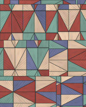 Geometric pattern with wood texture