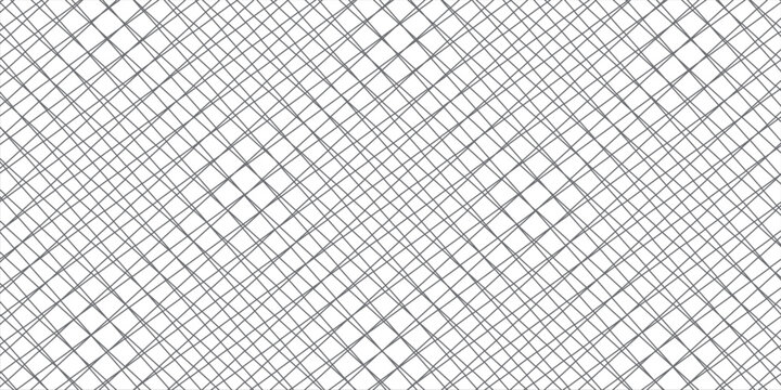 Square grid seamless pattern. simple gold and white geometric texture with diagonal crossing lines. square background. repeated criss cross pattern