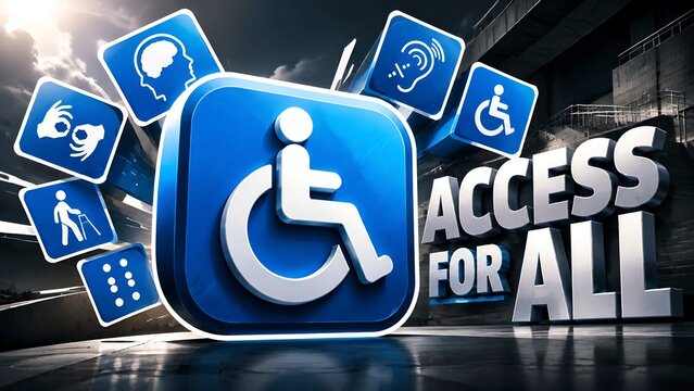 accessibility signs with wheelchair icon inclusive social