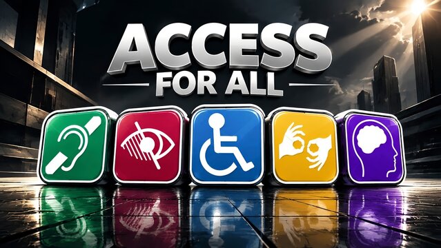 Accessibility icons with inclusive symbols social equality inclusion