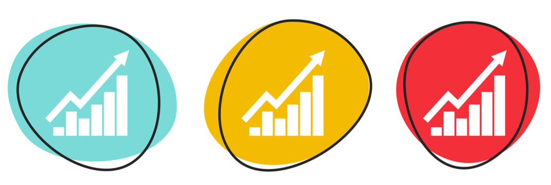Button Banner Set mit 3 bunten Buttons: Business Erfolg und Gewinn