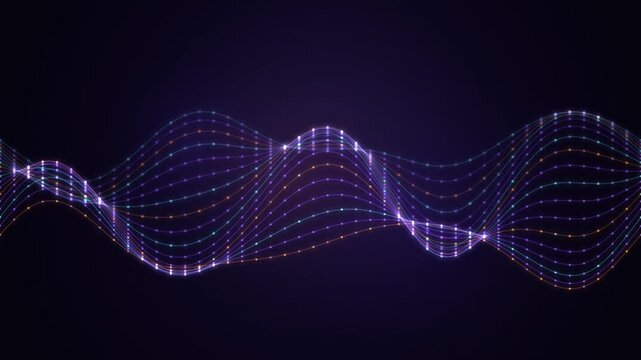 Digital data wave animation futuristic glowing lines abstract technology background dynamic motion gr