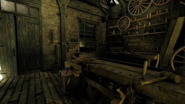 curated museum exhibit showcasing vintage workshop tools and gears on display, labeled platforms and soft gallery lighting, interpretive atmosphere emphasizing