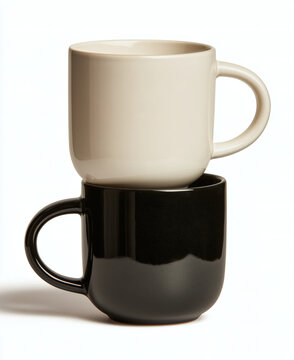 Tazas blanca sobe taza negra