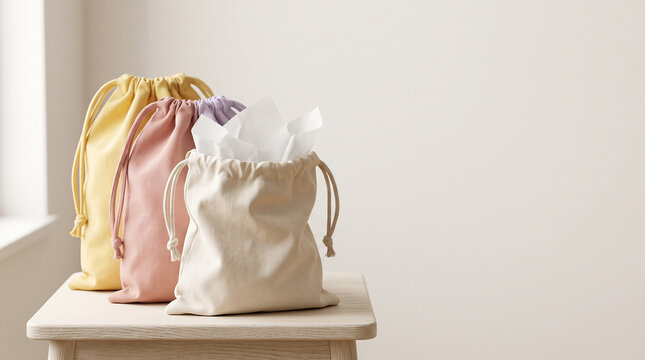 Pastel cotton drawstring lucky bags fukubukuro New Year sale product image