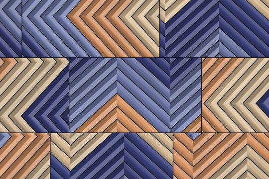 Geometric chevron pattern with wood grain texture