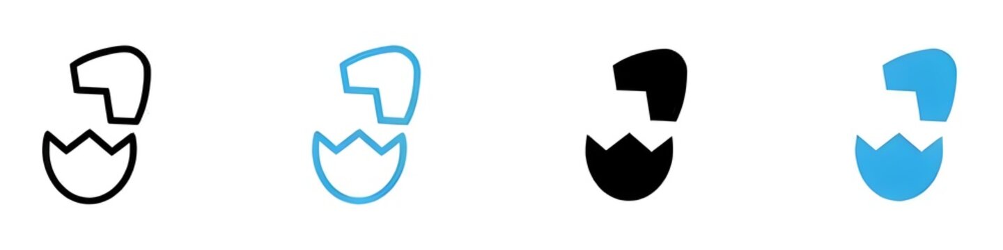 Broken Egg Icon Ideal for Culinary and Cooking Designs. Thin line customizable illustration. Contour symbol. Vector isolated outline drawing. Editable stroke