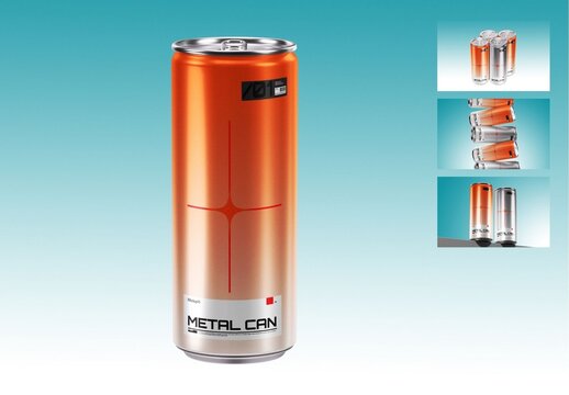 Slim Metal Can Mockup