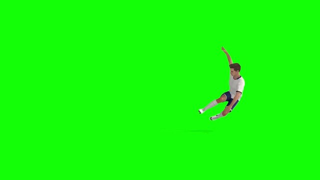 Soccer Jump Tackle side view