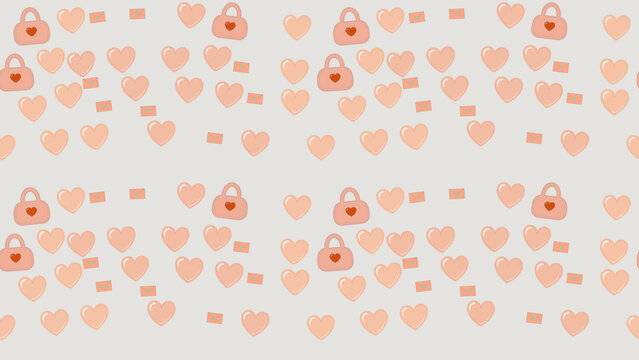 Heart pattern with locks and envelopes