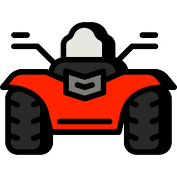 Red ATV quad bike vector icon offroad vehicle
