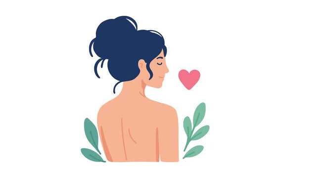 animation woman with bare back feminine beauty and elegance