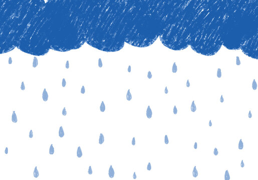 Dark Blue Rain Cloud with Falling Raindrops Weather Background