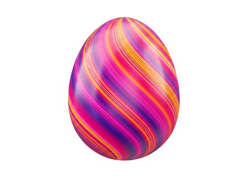 Decorative easter egg with a bright colorful swirl pattern in pink purple and orange colors