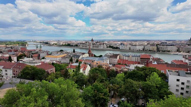 Panoramic view of Budapest from Fisherman's Bastion