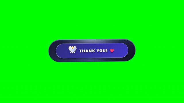 Charity Donate Heart Button Animation on Green Screen.