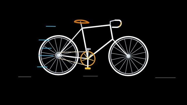 Minimalist Bicycle Line Art Animation | Motion Graphics of City Bike Assembly