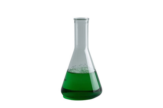 Laboratory Erlenmeyer Flask with Green Liquid
