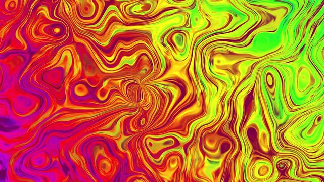 Vibrant Psychedelic Liquid Marble Abstract Motion Graphics Background 4k Animation