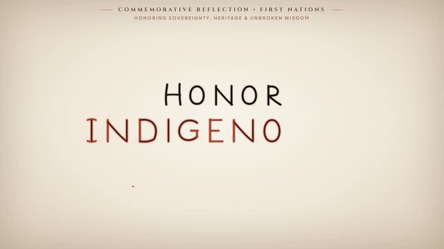 Honor Indigenous Voices | Commemorative Reflection Text Motion Graphic