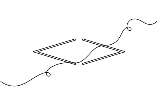Structure angle bracket frame icon sign continuous one line drawing on white background minimalist single art elements for editor information and classical type symbol vector illustration