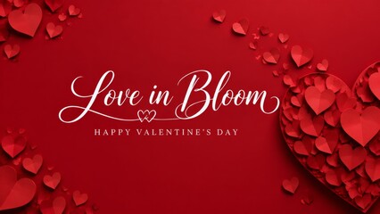 Plakat Love in Bloom for Valentine Day Celebration With Heart Shapes