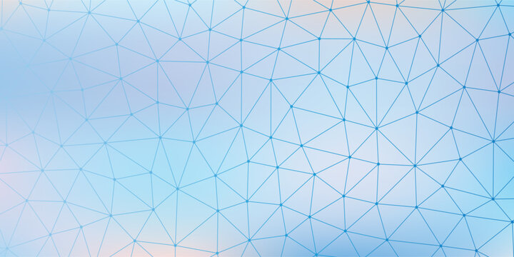 Abstract Blue Geometric Network Background With Polygonal Lines And Soft Gradient Lighting