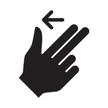 Two fingers diagonal swipe left gesture icon