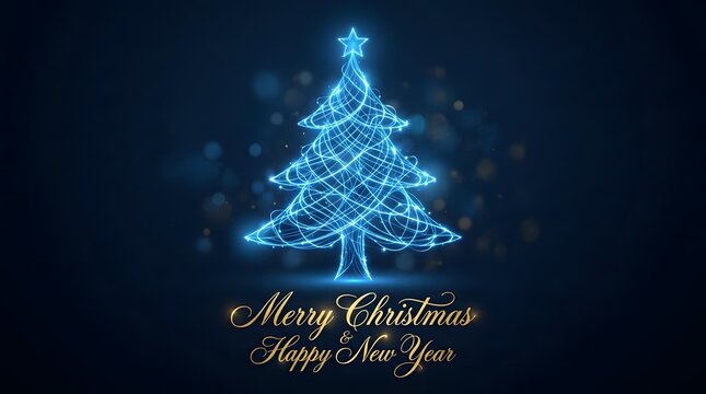 A digitally rendered christmas tree radiates a festive glow symbolizing joy and the spirit of the season