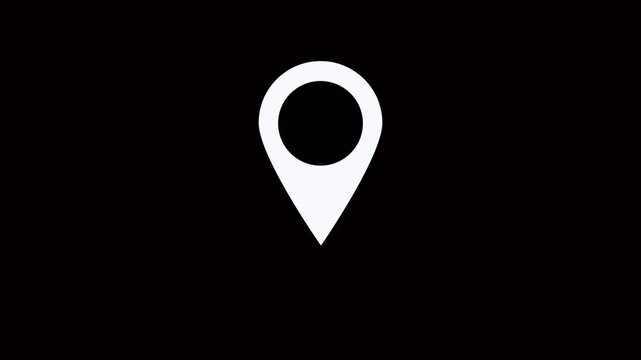 Map pointer icon set with pin symbols for navigation and location markers. on transparent background.4k video
