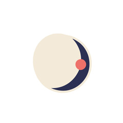 Abstract geometric shapes with circle and crescent © gabriela