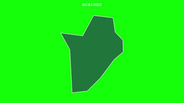 Burundi world map outline stroke to solid fill animation