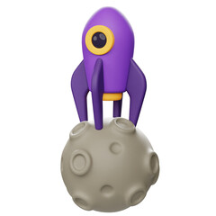 3D Rocket Landing on Moon © plekenyikboy